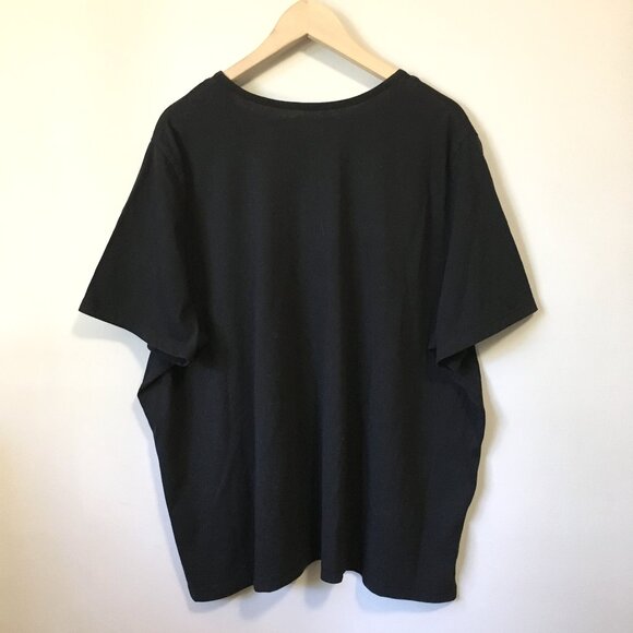 Vintage Black Silver Studded Rhinestone Collar Cotton Blend Tee - Picture 2 of 12